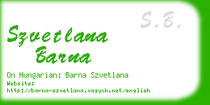 szvetlana barna business card